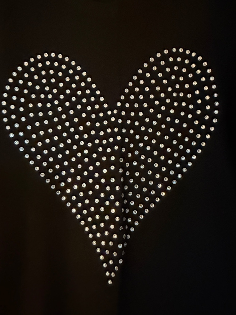 Vila Milano Black Crewneck Sweater with Crystal Heart. - Picture 4 of 6